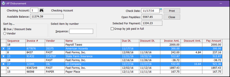 ap disbursement